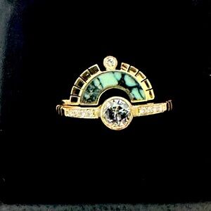 .52 ct round brilliant galaxy diamond bezel set on a milky way band in 14k